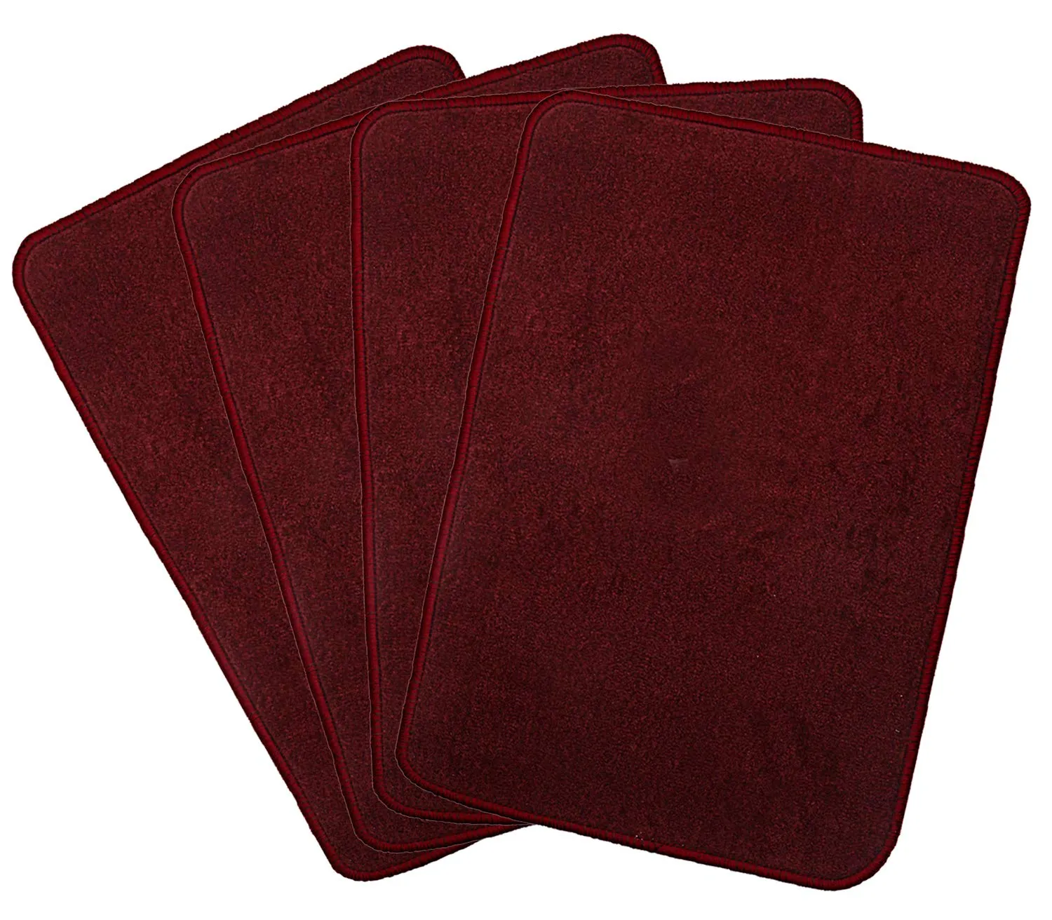 Kuber Industries Microfiber Anti Slip 4 Pieces Door Mat 22"x14", Maroon-CTKTC28354