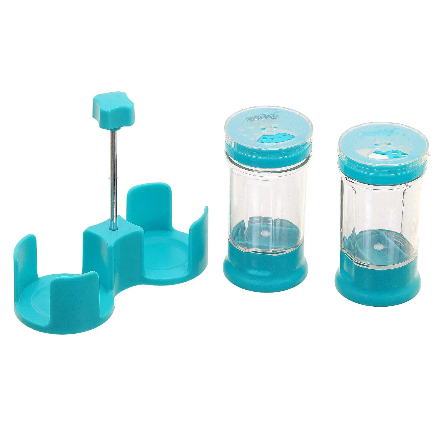 Kuber Industries Multipurpose Plastic Spice Container Salt & Pepper Shaker 2 Pieces Condiment Set (Green) -CTKTC030671