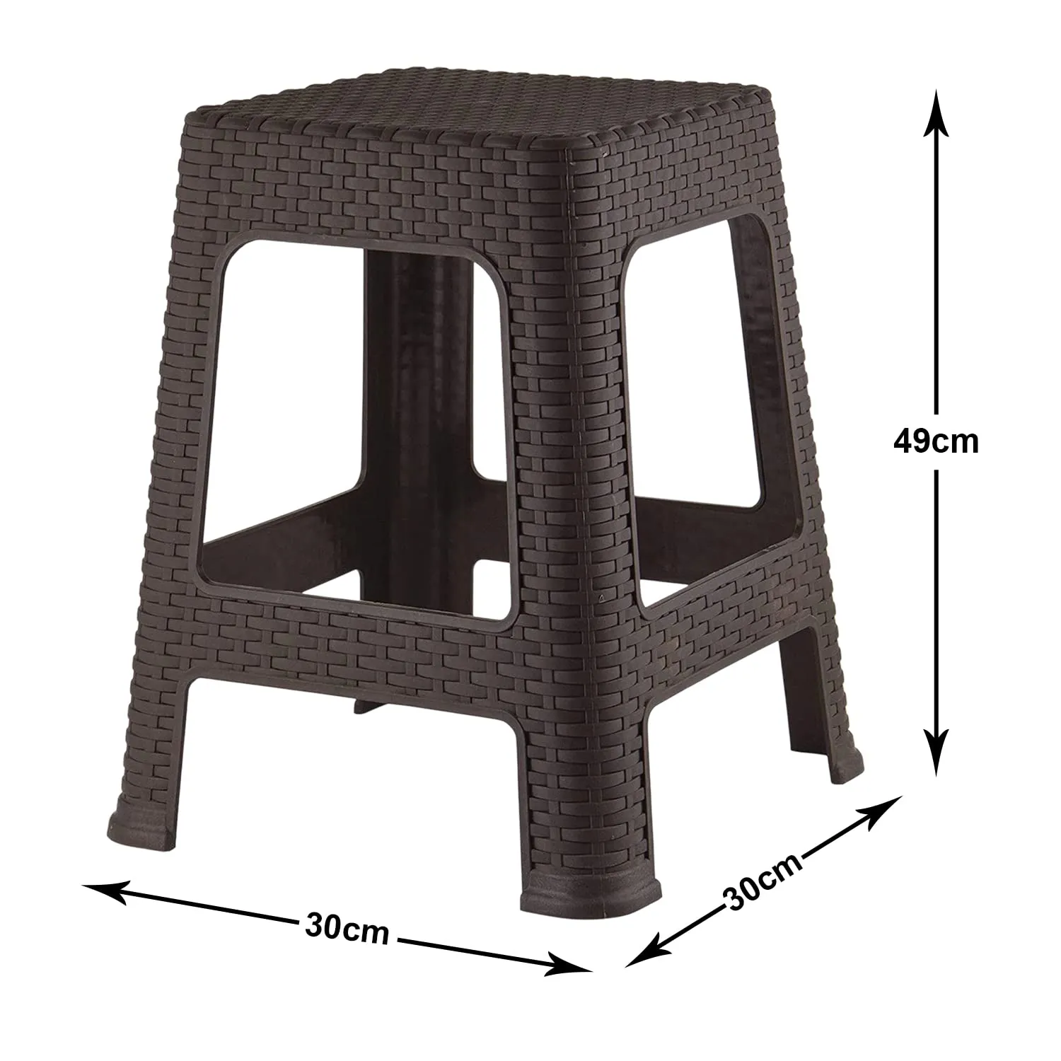 Kuber Industries Multiuses Strong, , Lightweight Plastic Sitting Stool for Indoor/Outdoor Use (Brown)-46KM0519, Standard