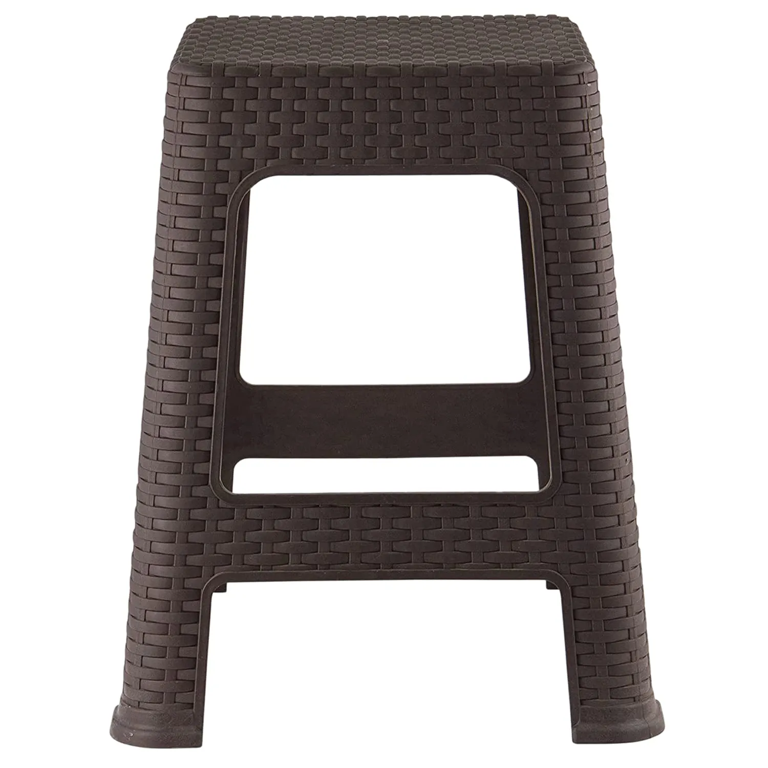 Kuber Industries Multiuses Strong, , Lightweight Plastic Sitting Stool for Indoor/Outdoor Use (Brown)-46KM0519, Standard