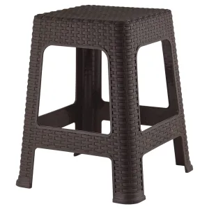 Kuber Industries Multiuses Strong, , Lightweight Plastic Sitting Stool for Indoor/Outdoor Use (Brown)-46KM0519, Standard