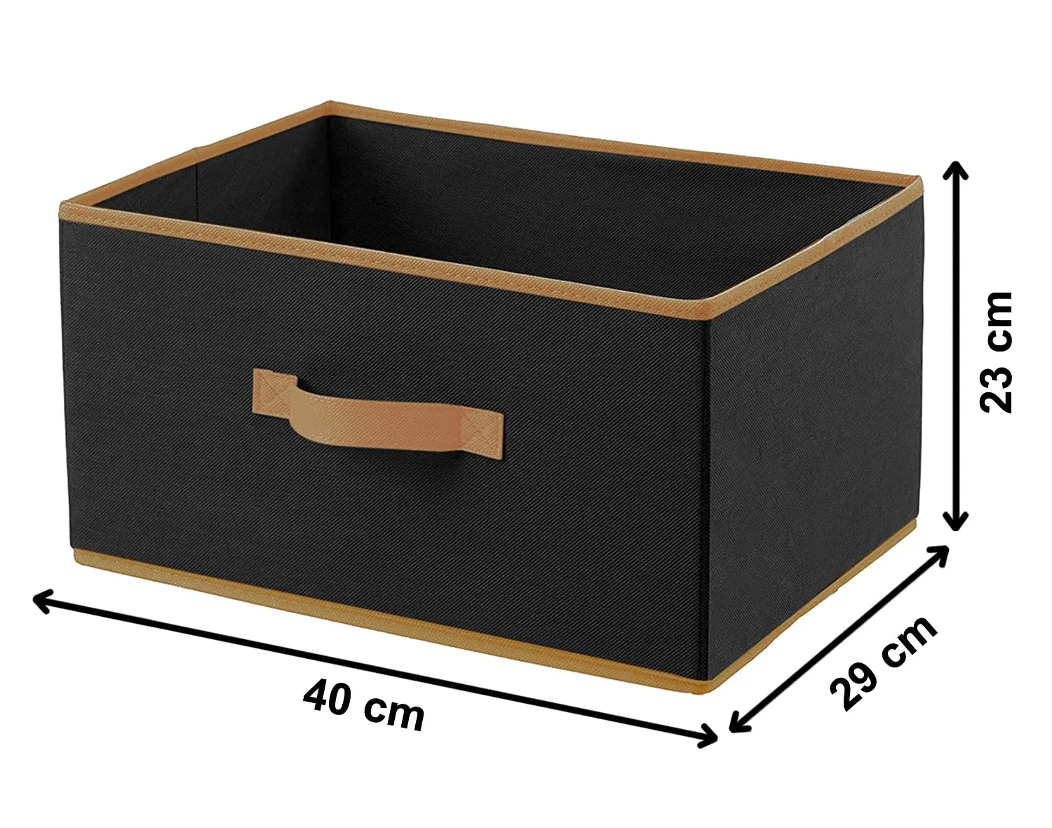 Kuber Industries Non-Woven Rectangular Flodable Cloth Storage Box, Pack of 4 (Black)-HS40KUBMART23917