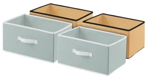 Kuber Industries Non-Woven Rectangular Flodable Cloth Storage Box, Pack of 4 (Grey & Brown)-HS40KUBMART23931