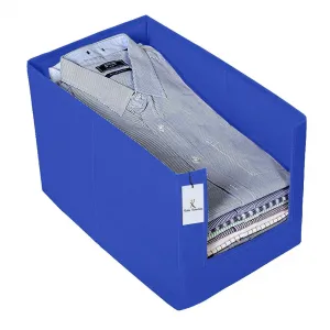 Kuber Industries Non Woven Shirt Stacker Wardrobe Organizer, Blue