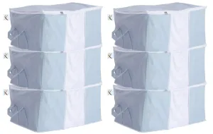 Kuber Industries Non Woven Underbed Storage Organiser Set, Pack of 6 (Grey)