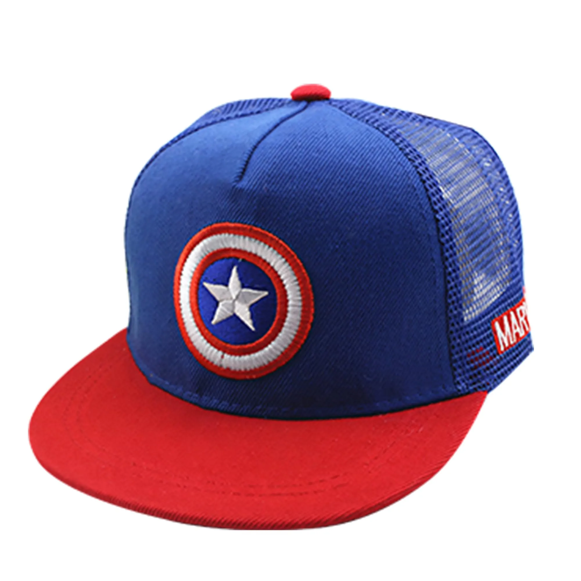 Kuber Industries Pack of 5 Marvel Captain America Cap | Adjustable Cap for Boys and Girls | Cartoon Character Printed Little Cap for Kids | Cap for 7-12 Year Old Baby Girls and Boys | QI0066-A | Blue