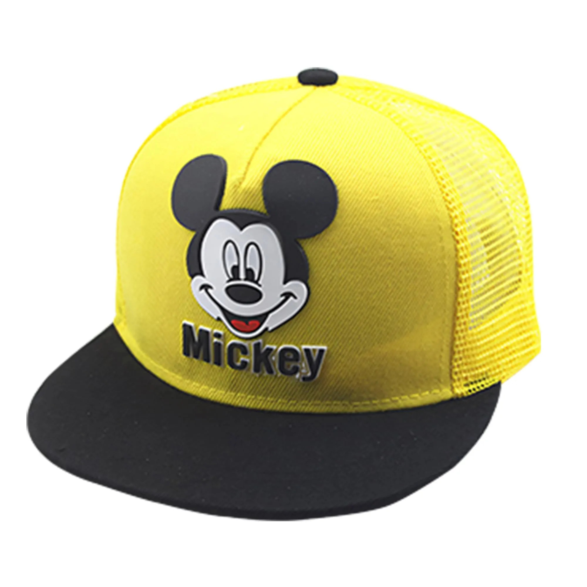 Kuber Industries Pack of 5 Mickey Mouse Cap | Adjustable Cap for Boys and Girls | Cartoon Character Printed Little Cap for Kids | Cap for 7-12 Year Old Baby Girls and Boys | QI0092-B | Yellow