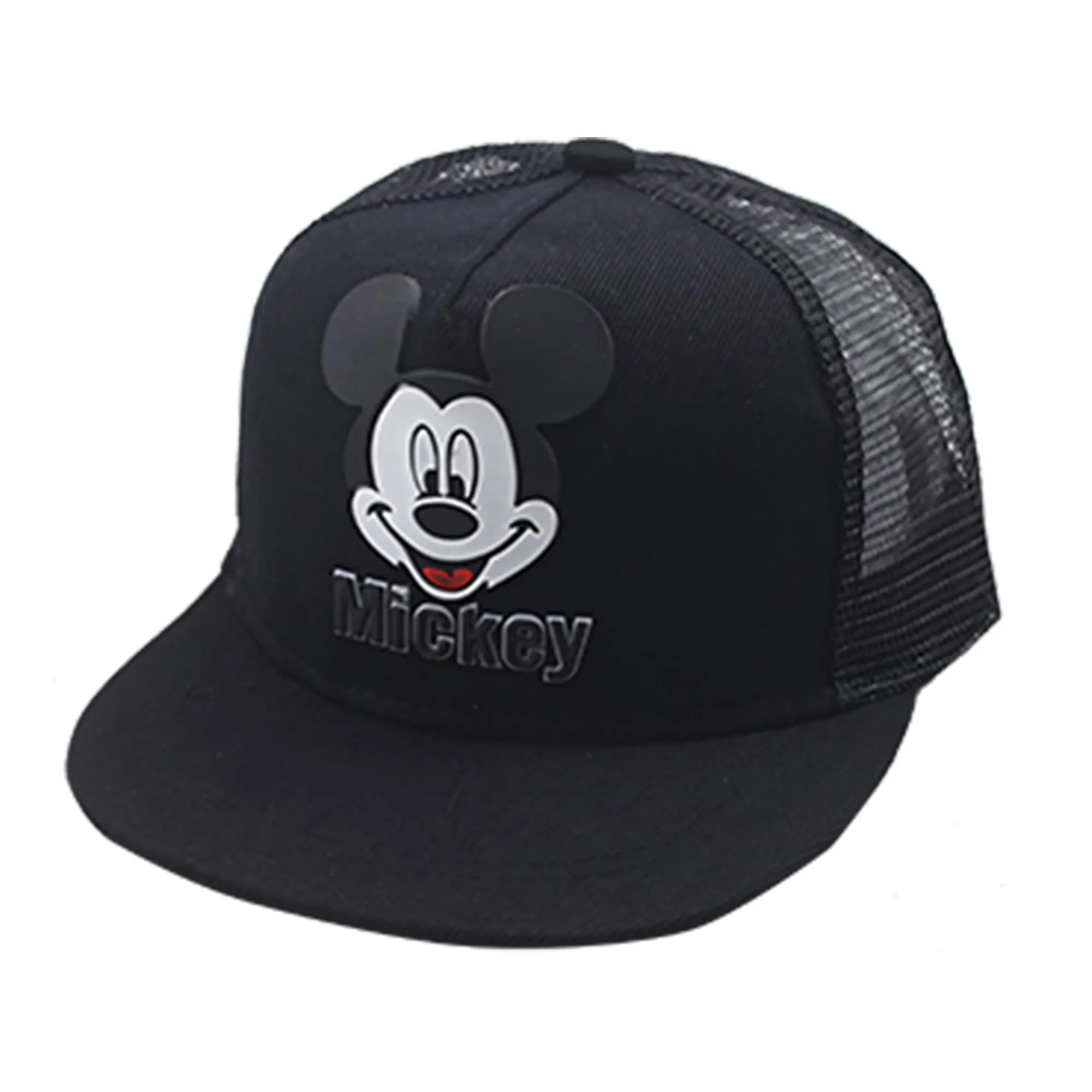 Kuber Industries Pack of 5 Mickey Mouse Cap | Adjustable Cap for Boys and Girls | Cartoon Character Printed Little Cap for Kids | Cap for 7-12 Year Old Baby Girls and Boys | QI0092-C | Black