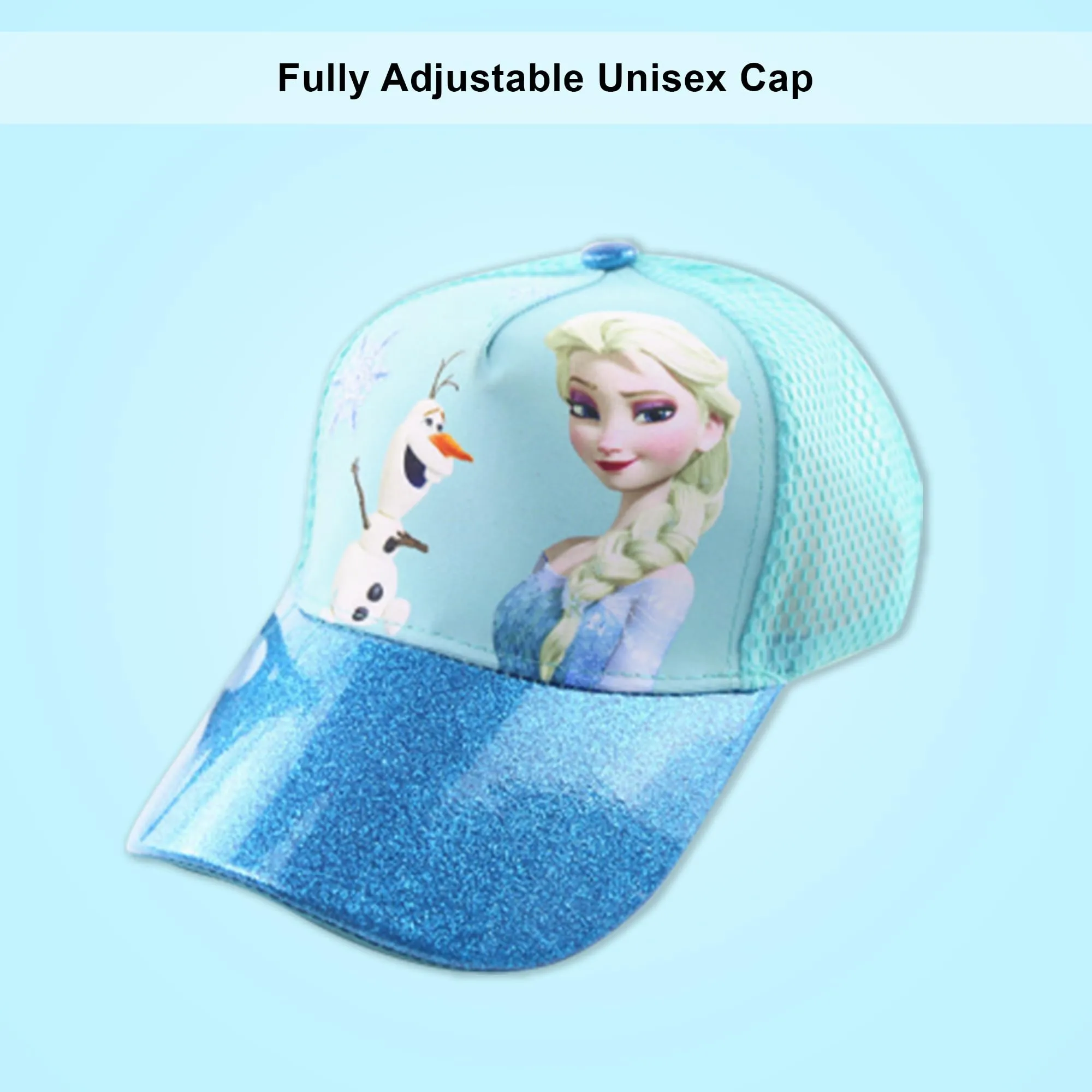 Kuber Industries Pack of 5 Princess Cap | Adjustable Cap for Boys and Girls | Cartoon Character Printed Little Cap for Kids | Cap for 7-12 Year Old Baby Girls and Boys |T206221-B | Light Aqua