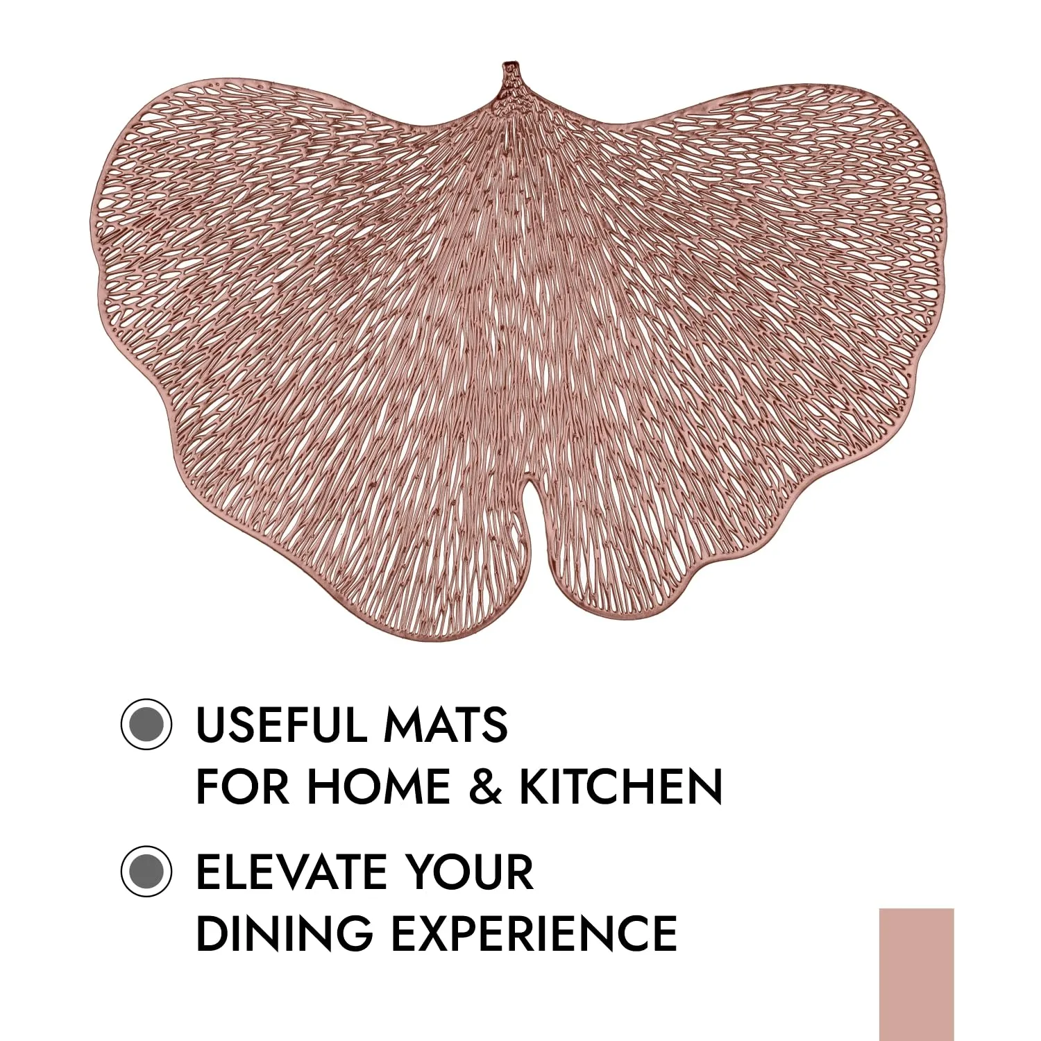 Kuber Industries Placemat | Placemats for Dining Room | Designer Table Mat Set | Placemats for Kitchen Table | Side Table Placemats | Butterfly Placemat Set | 4 Piece Set | Copper