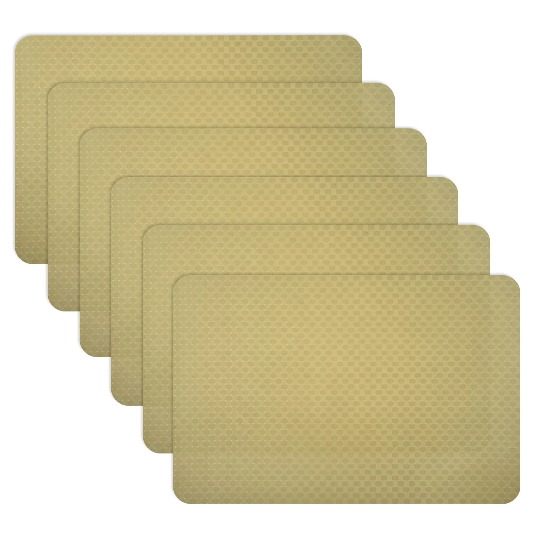 Kuber Industries Placemat | Placemats for Dining Room | Table Mat Set | Placemats for Kitchen Table | Dining Table Placemats | Check-Design Placemat | 6 Piece Set | Beige