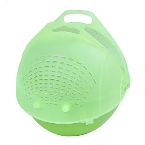 Kuber Industries Plastic 1 Piece Small Size Fruit Vegetable Washing Basket (Green) -CTKTC5970