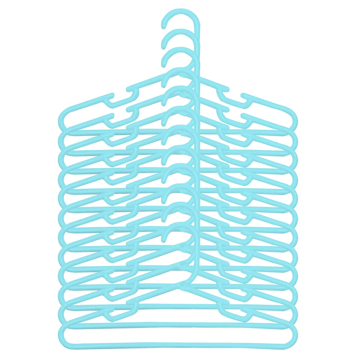 Kuber Industries Plastic 12 Pcs Baby Hanger Set for Wardrobe (Light Blue)-CTKTC21459