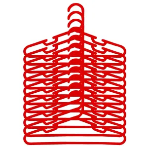 Kuber Industries Plastic 12 Pcs Baby Hanger Set for Wardrobe (Red)-CTKTC25967