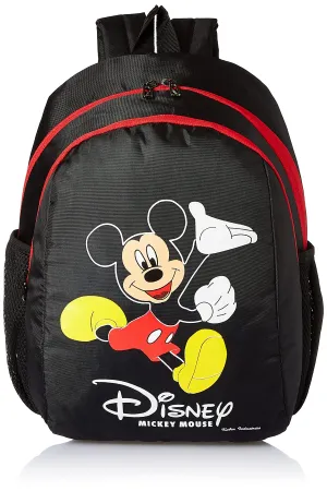 Kuber Industries Polyester Disney Print Unisex School Bag|Kids School Backpack|School Bag for Girls, Boys|Disney Mickey Mouse|Black