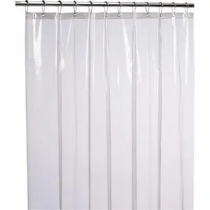 Kuber Industries Polyvinyl Chloride AC Curtain|Eyelet Rings & WaterProof Material|Size 274 x 134 x 1 CM (Transparent),Printed,Grommet Curtains