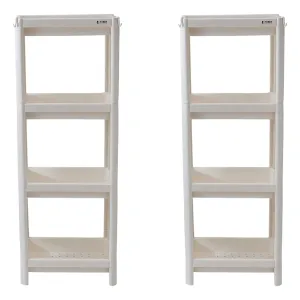 Kuber Industries PP Storage Shelf - 1734-Pack of 2-White