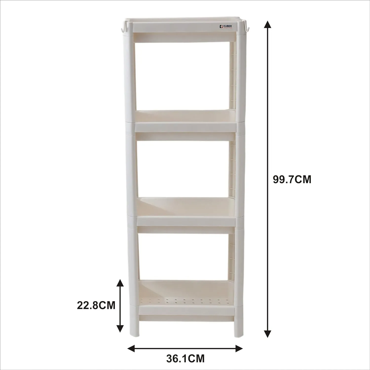 Kuber Industries PP Storage Shelf - 1734-Pack of 5-White