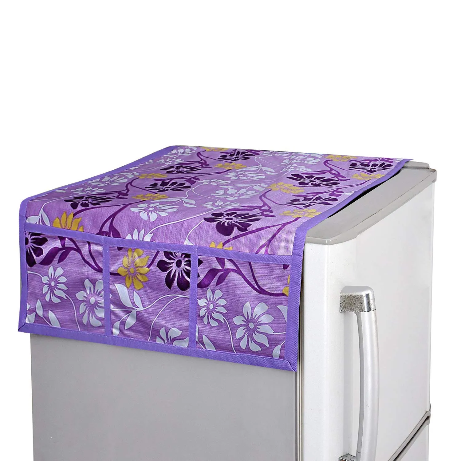 Kuber Industries PVC 3 Pieces Fridge Mats, 1 Piece Handle Cover and 1 Piece Fridge Top Cover (Purple)-CTKTC14572