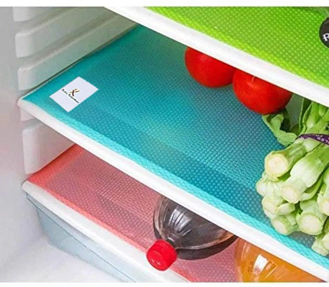 Kuber Industries PVC 3 Pieces Fridge Mats, 2 Piece Handle Cover and 1 Piece Fridge Top Cover (Blue)-CTKTC032833