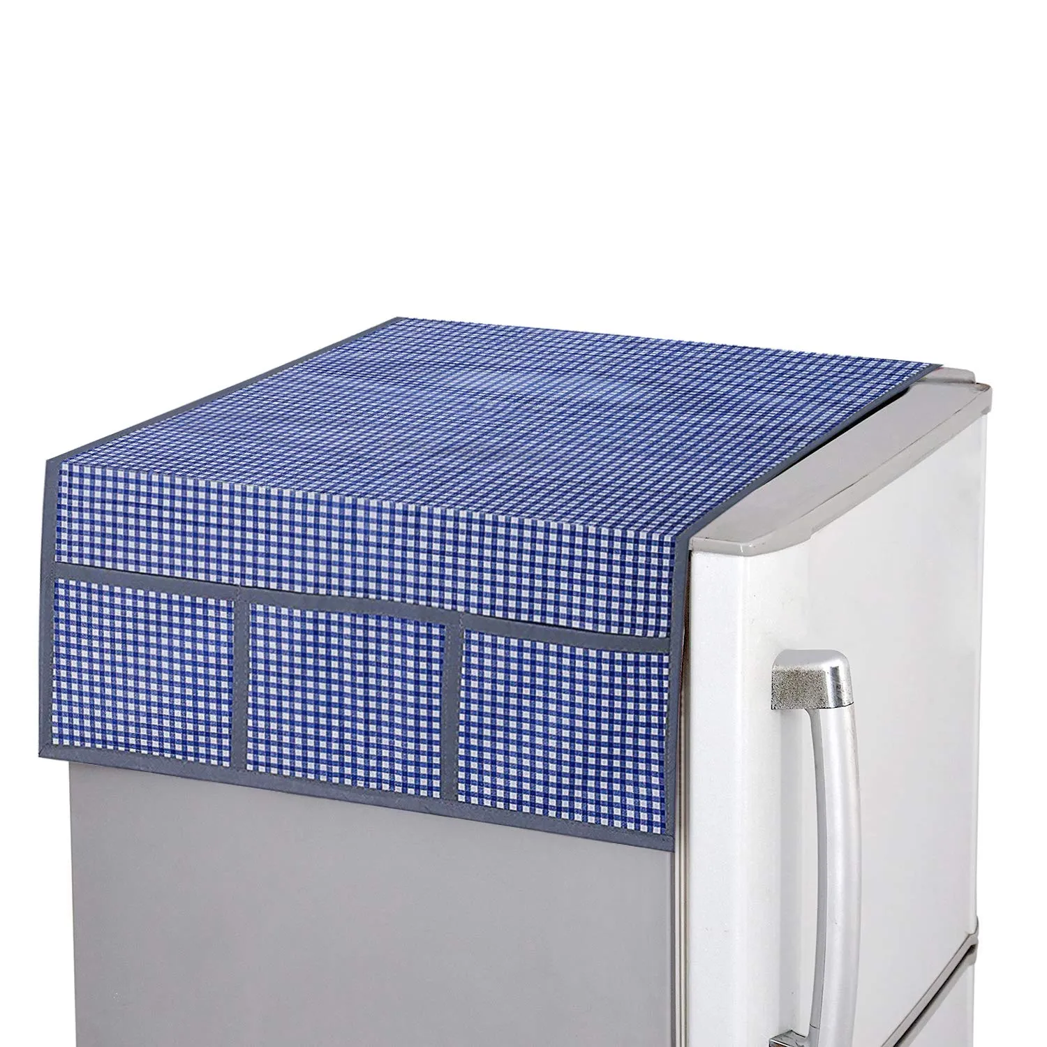 Kuber Industries PVC 3 Pieces Fridge Mats, 2 Piece Handle Cover and 1 Piece Fridge Top Cover (Blue)-CTKTC032833