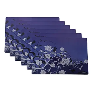 Kuber Industries PVC Dining Table Placemat Set (Blue, 6 Pieces) - CTKTC28950