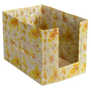 Kuber Industries Saree Organizer for Wardrobe/Closet Storage Box and Clothing Organiser for Women Clothes With Flower Design (Yellow)