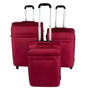 Kuber Industries Set of 3 Lightweight 20inch, 24inch, 28inch Cabin Trolley Bags with 360 Degree Wheels | Expandable Carry-On Cabin Luggage Suitcase | Bags for Travel | N0013PCRED-Red