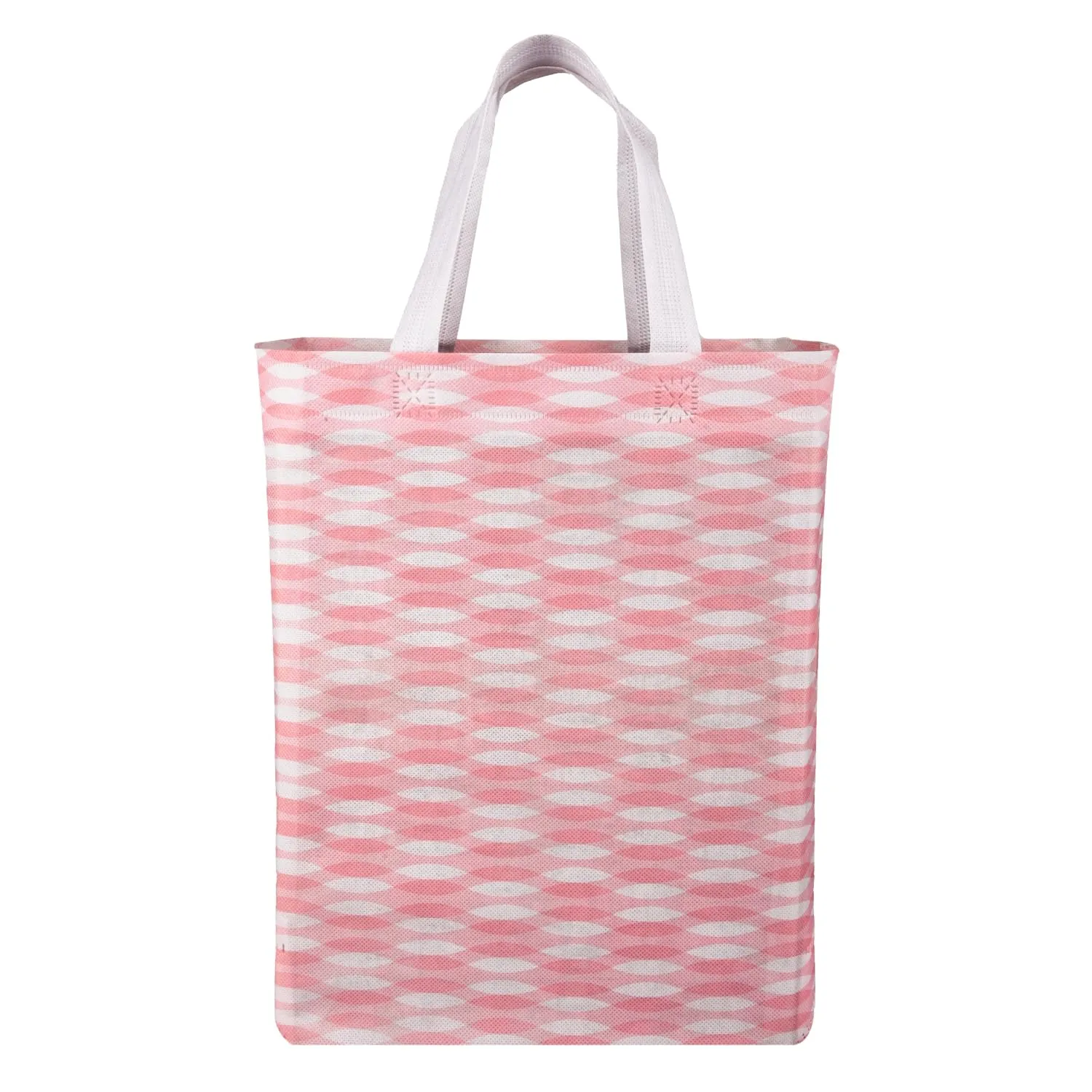 Kuber Industries Shopping Handbag | Grocery Handbag | Shopping Bag | Grocery Shopping Bag | Reusable Shopping Bags | Vegetable Bag | Zig-Zag Carry Bag | Pack of 24 | Pink