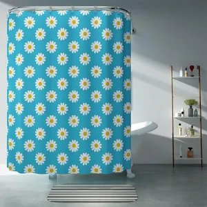 Kuber IndustriesSoft Texture Bath Curtain|Natural Drape Waterproof Shower Curtain 6 Feet|Pack of 6|Blue