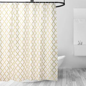 Kuber IndustriesSoft Texture Bath Curtain|Natural Drape Waterproof Shower Curtain 6 Feet|Pack of 6|Gold