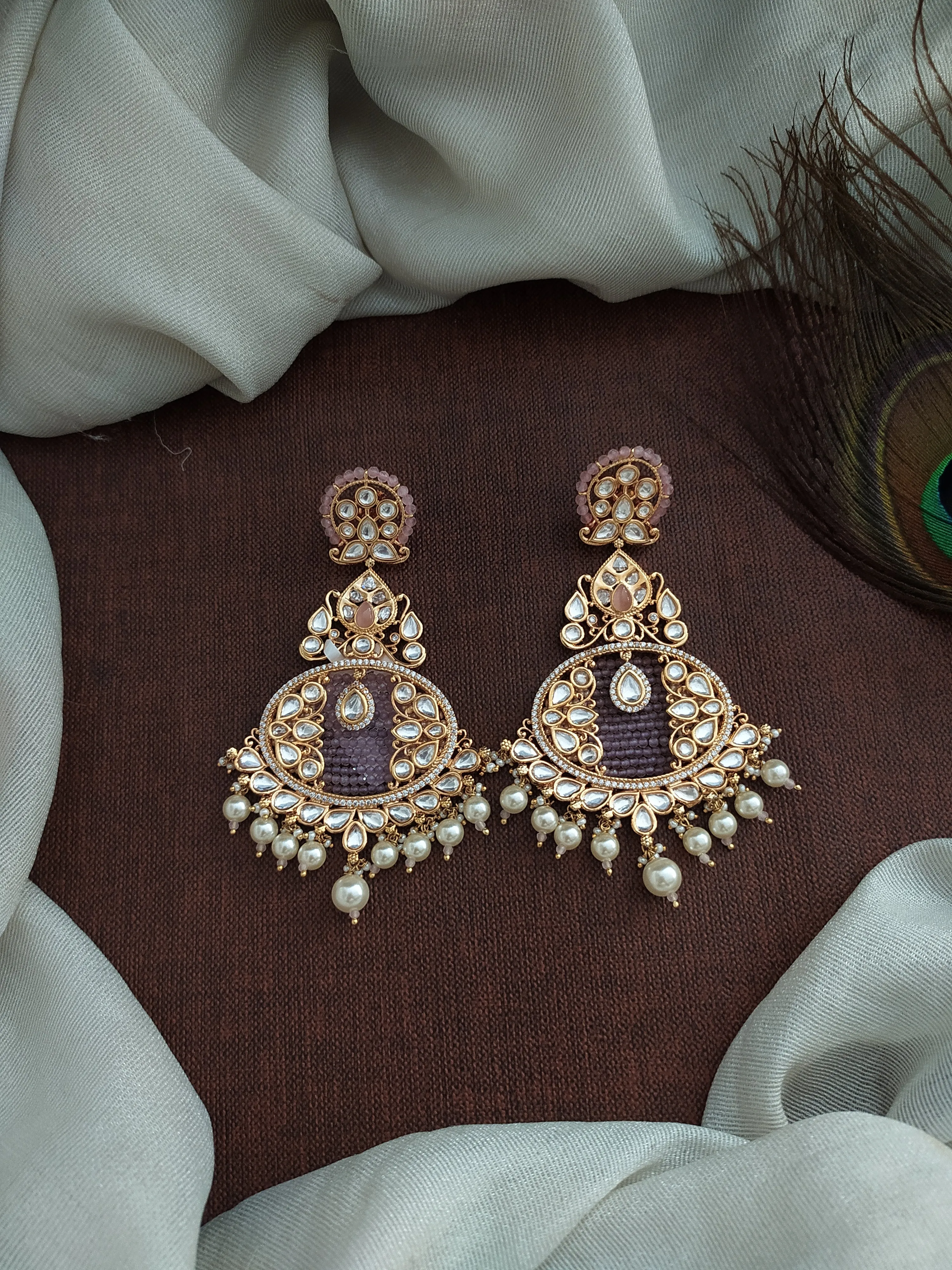 Kundan Long Dangling Earrings