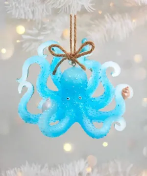 Kurt S. Adler Transparent Sea Blue Octopus Ornament