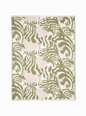 Kuutamo Blanket Olive & Rose Pink