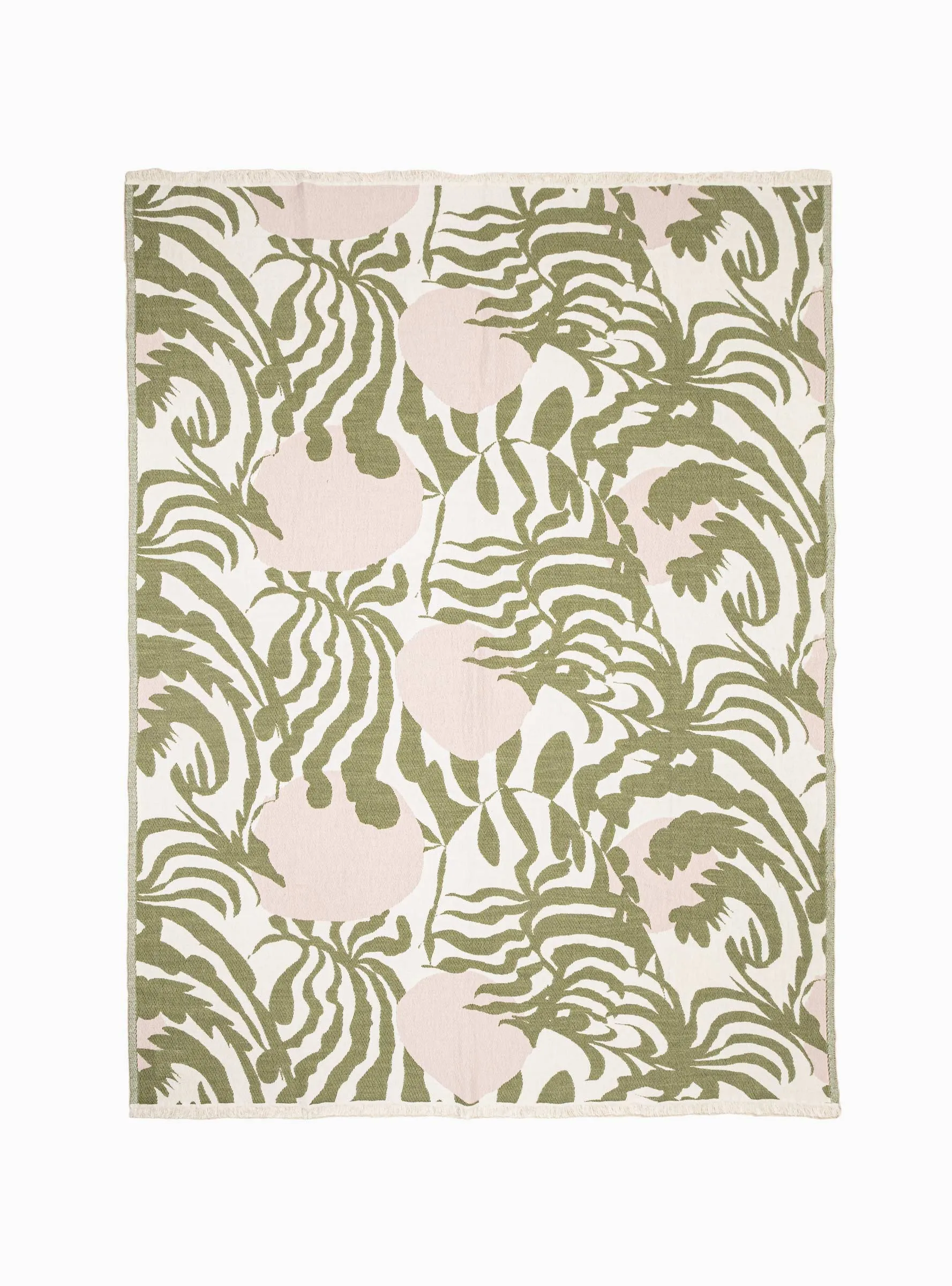 Kuutamo Blanket Olive & Rose Pink