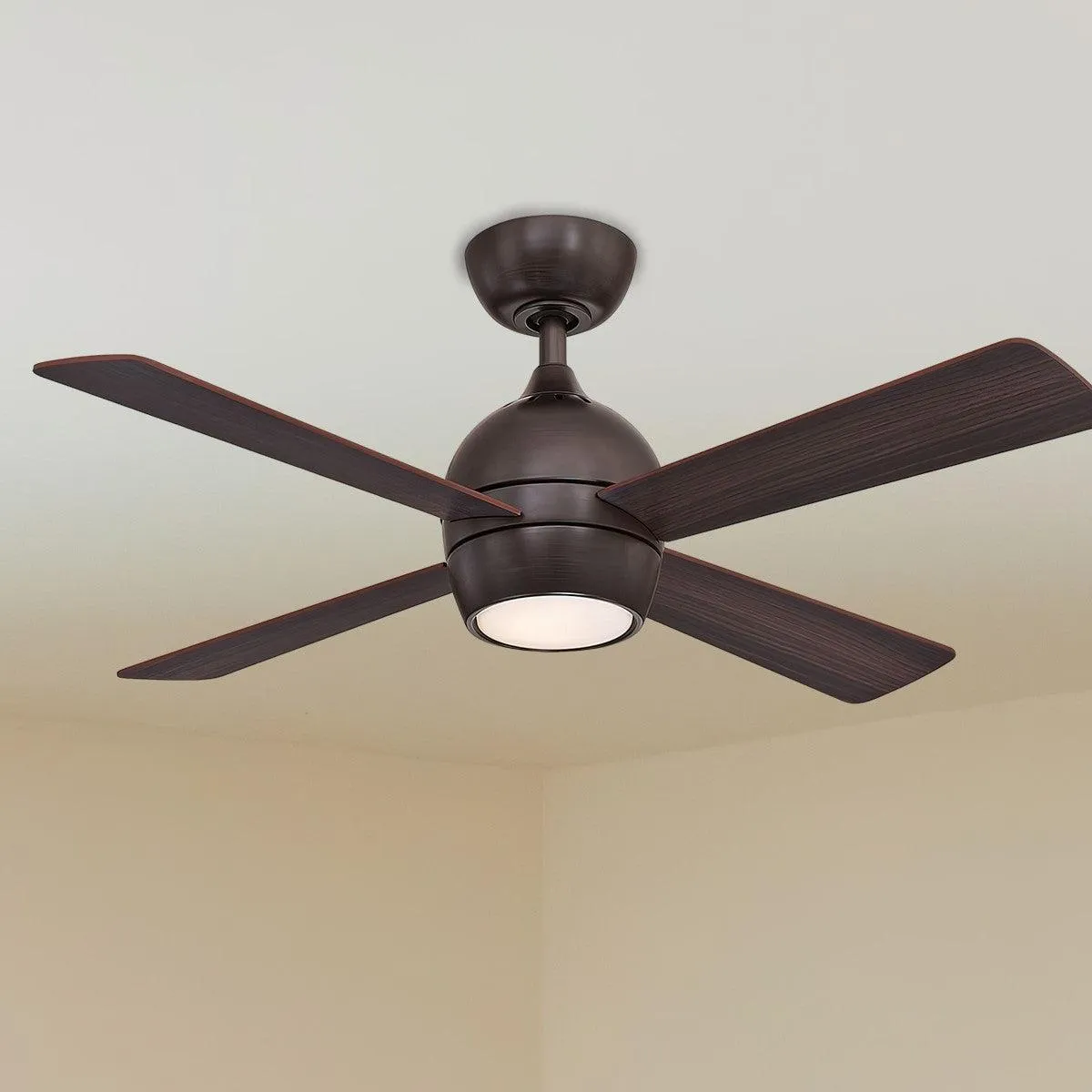 Kwad 44 Inch Dark Bronze Modern LED Ceiling Fan with Remote