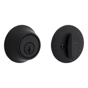 Kwikset Matte Black SmartKey Deadbolt 2-3/4 in.