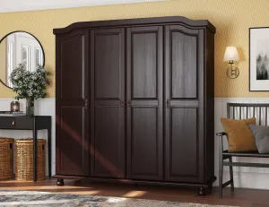 KYLE 4 DOOR WARDROBE (100 % SOILD WOOD)