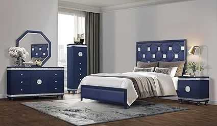 Kylie Blue Queen Bedroom Set