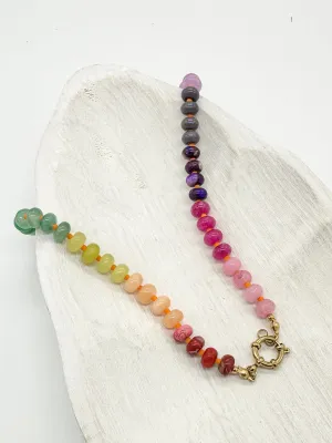 Kynlee Multi Beaded Spring Ring Necklace