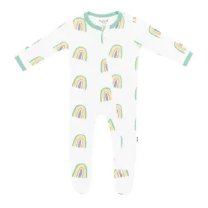 Kyte Baby Printed Zippered Footie in Wasabi Rainbow