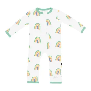 Kyte Baby Printed Zippered Romper in Wasabi Rainbow