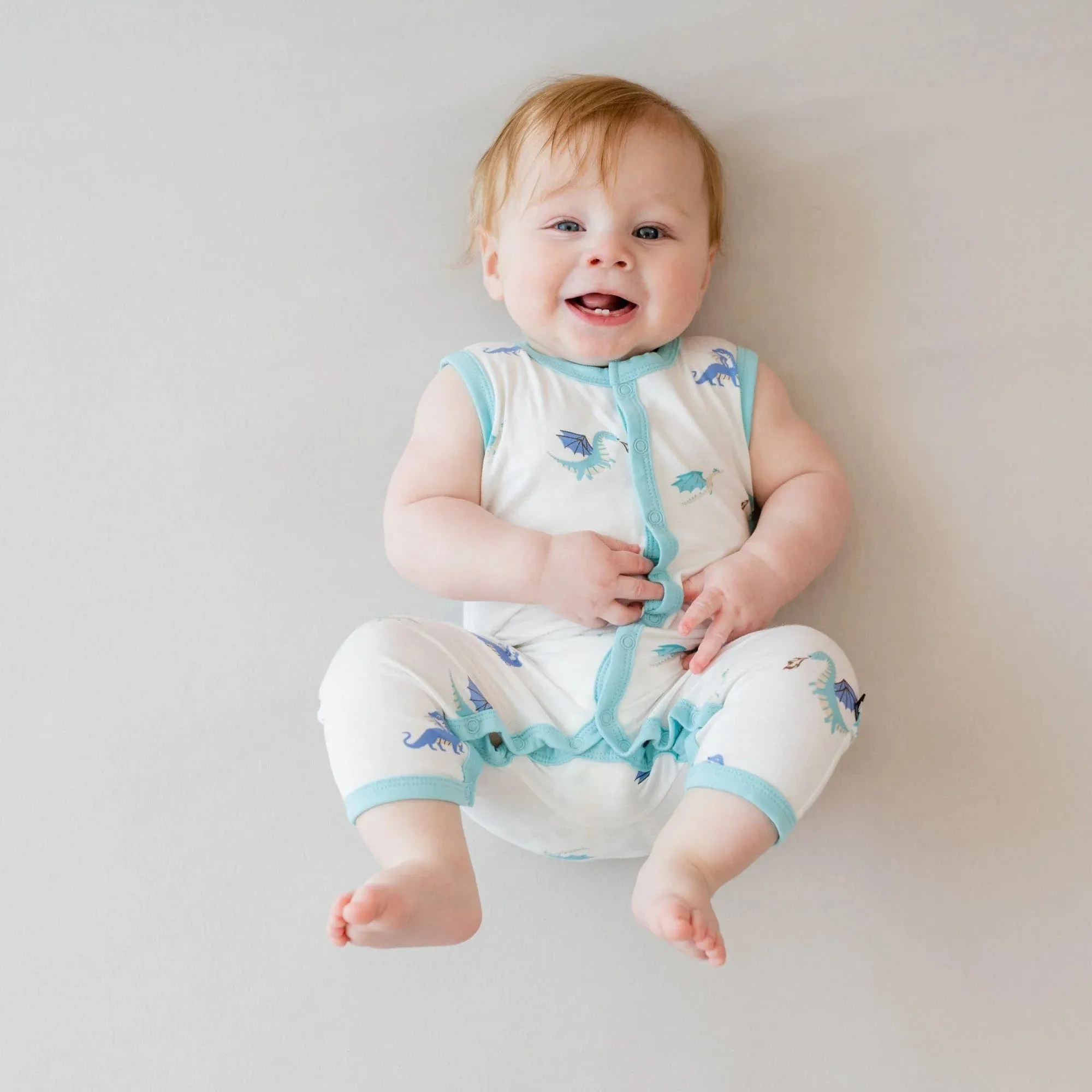 Kyte Baby - Sleeveless Print Romper In Dragons