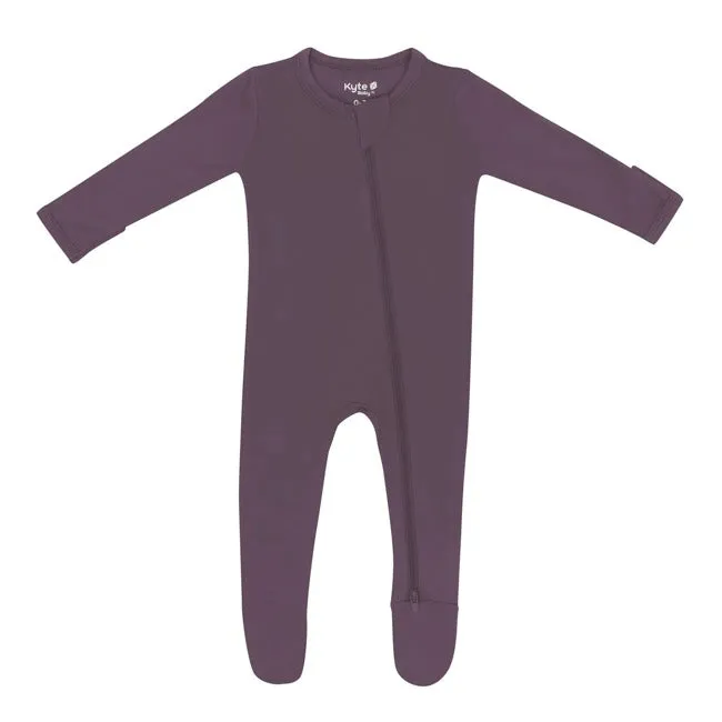 Kyte Baby Zippered Footie in Currant