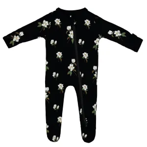 Kyte Baby Zippered Footie | Small Midnight Magnolia