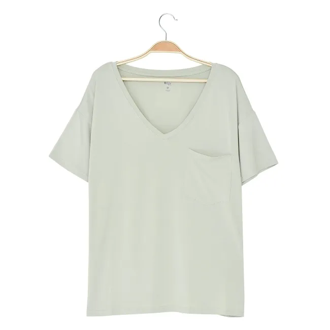 Kyte Mama Relaxed Fit V-Neck in Aloe