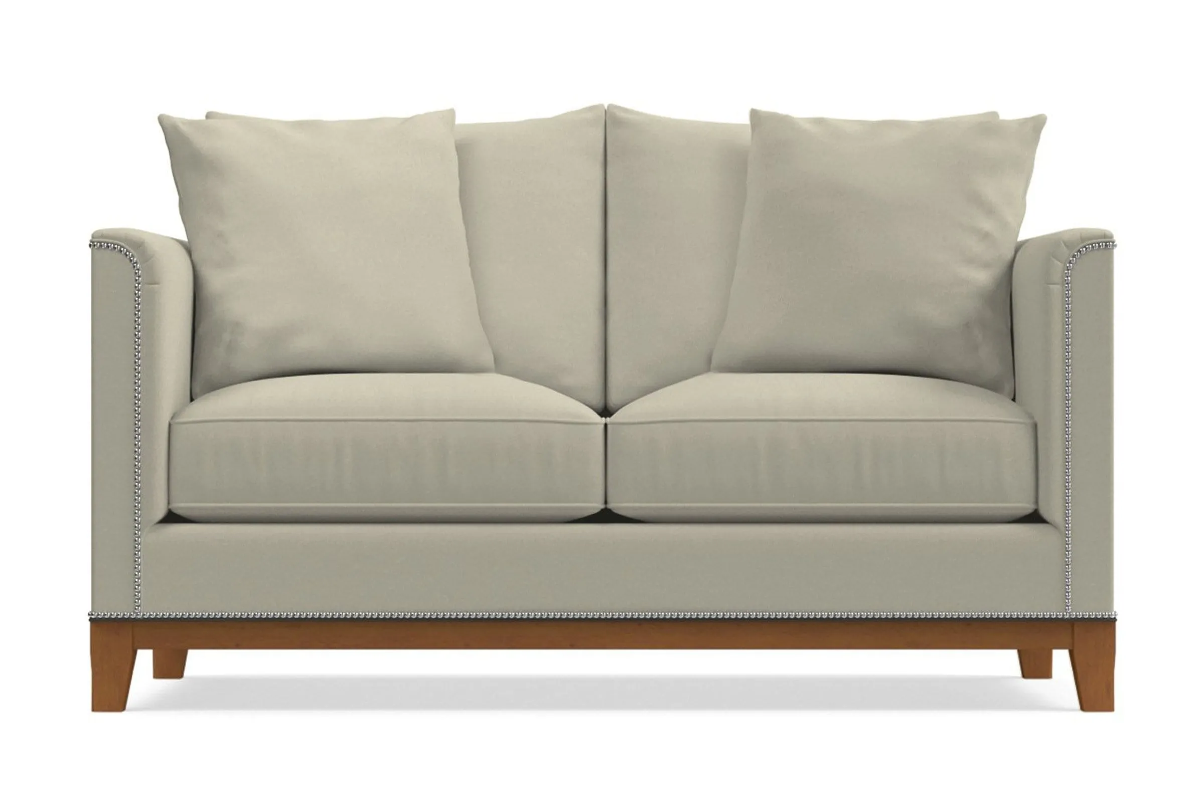 La Brea Apartment Size Sleeper Sofa Bed :: Leg Finish: Pecan / Sleeper Option: Deluxe Innerspring Mattress