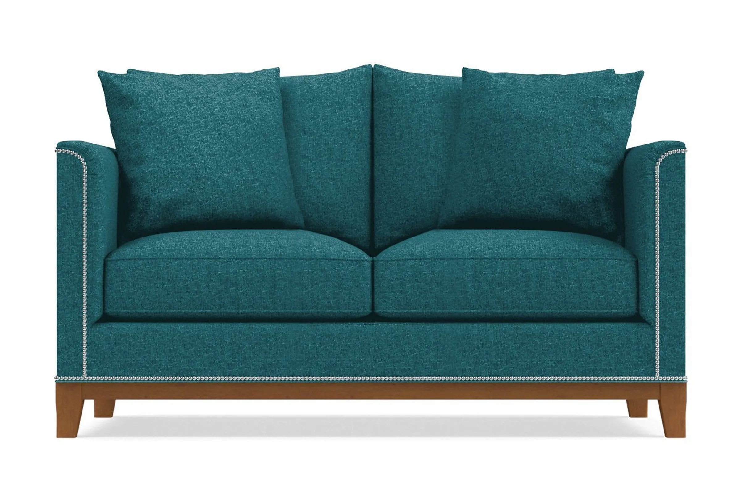 La Brea Apartment Size Sleeper Sofa Bed :: Leg Finish: Pecan / Sleeper Option: Deluxe Innerspring Mattress