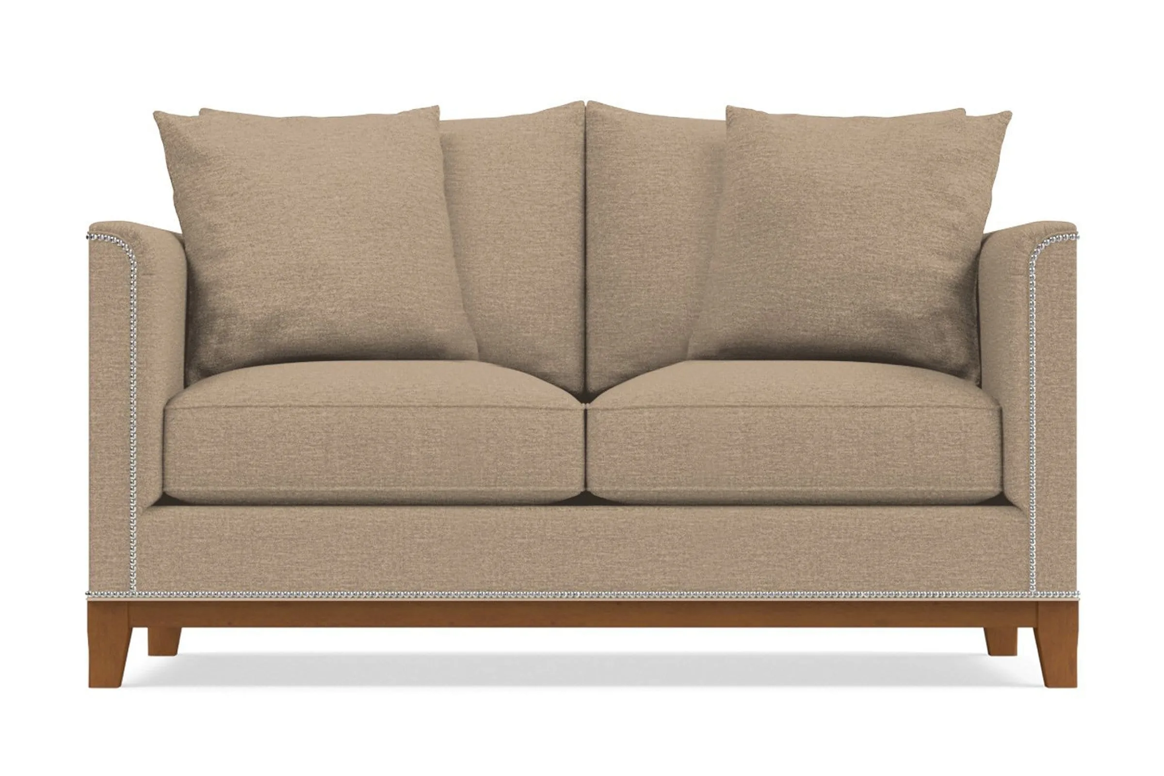 La Brea Apartment Size Sleeper Sofa Bed :: Leg Finish: Pecan / Sleeper Option: Deluxe Innerspring Mattress