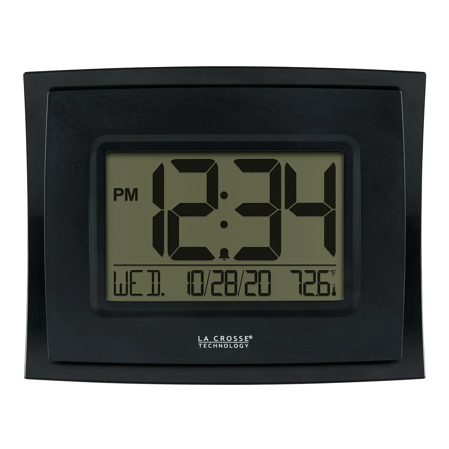 La Crosse Technology WT-8002U-B-INT Digital Black Clock with Indoor Temperature